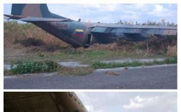 Avión C-130 Hércules se salió de la pista durante aterrizaje en Base Aérea Libertador de Maracay