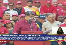 “Resistan con fuerza”: Maduro redondeó todo en 65 dólares con bono y cestatickets