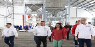 Delcy Rodríguez inspeccionó obras de nueva Planta de Urea de Pequiven